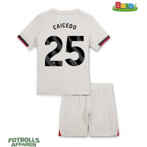 Chelsea Moises Caicedo #25 Bortaställ Barn 2025-26 Kortärmad (+ Korta byxor)